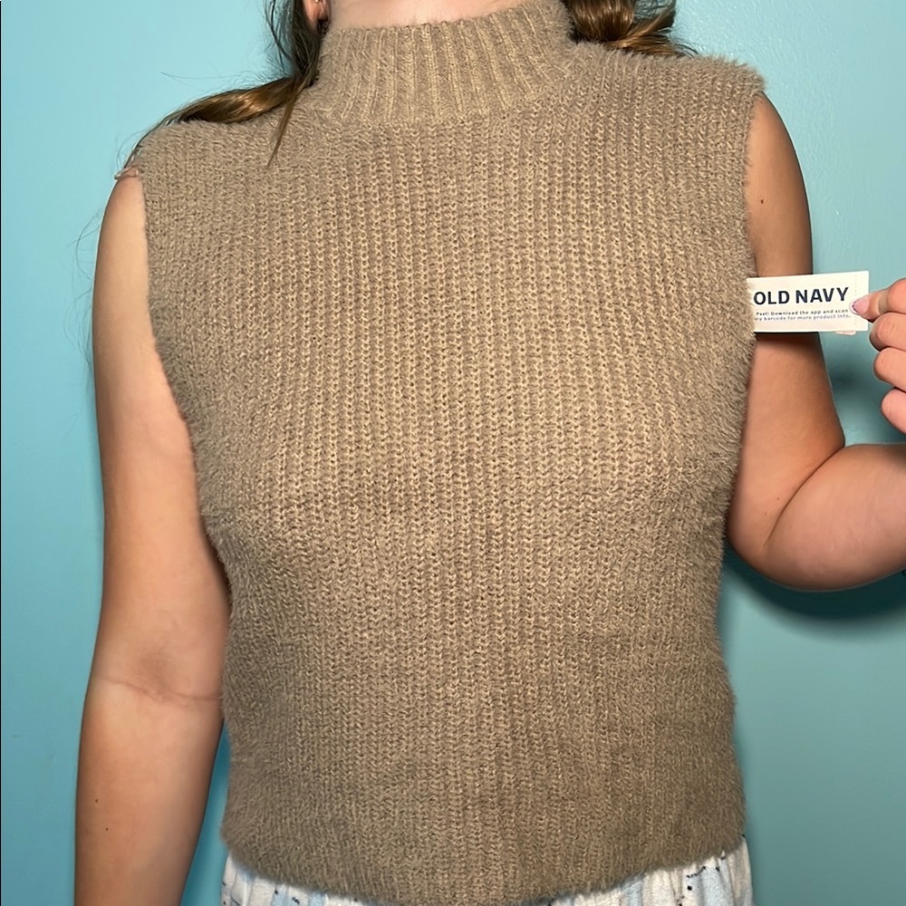 Old Navy Tan Sleeveless Sweater